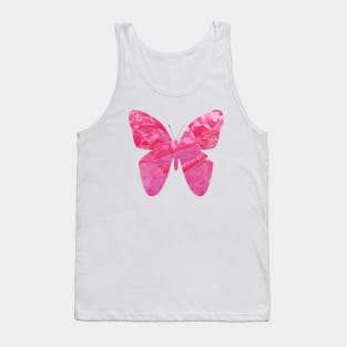 Pink butterfly. The effect of broken glass, mosaic. Tank Top